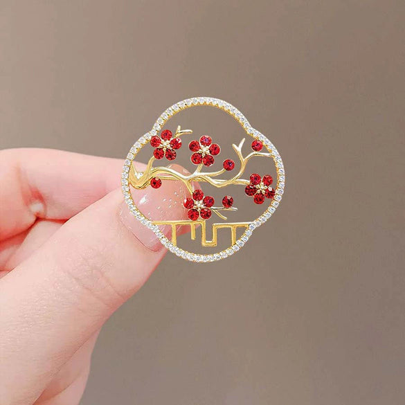Women's Alloy Plum Blossom Retro Brooch With Electroplating