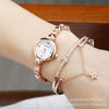 Women's Alloy Pu Bracelet Watch With Spiral Crown Pin Buckle And Round Dial
