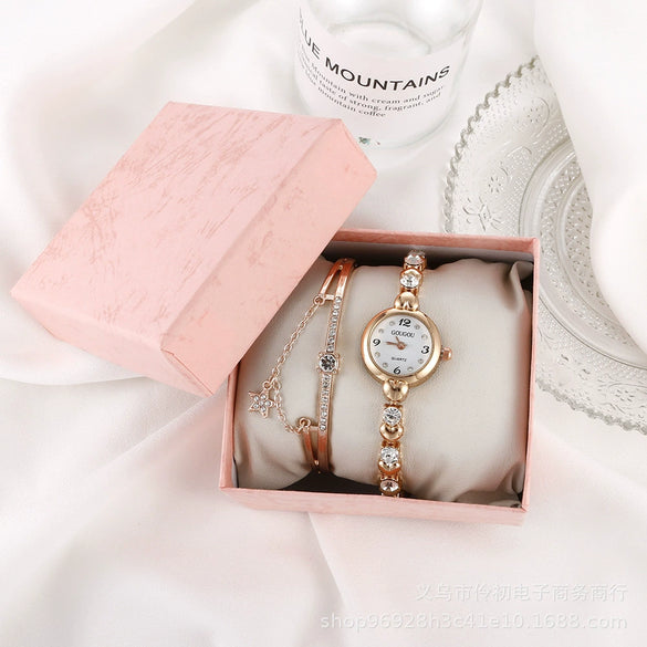 Women's Alloy Pu Bracelet Watch With Spiral Crown Pin Buckle And Round Dial