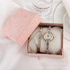 Women's Alloy Pu Bracelet Watch With Spiral Crown Pin Buckle And Round Dial