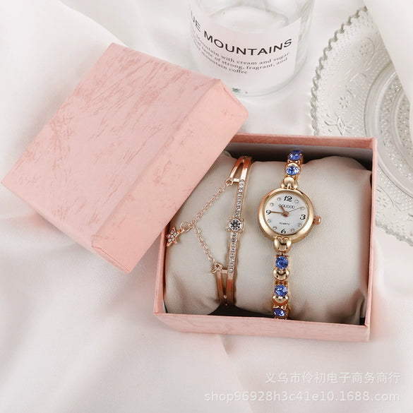 Women's Alloy Pu Bracelet Watch With Spiral Crown Pin Buckle And Round Dial