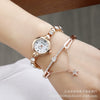 Women's Alloy Pu Bracelet Watch With Spiral Crown Pin Buckle And Round Dial
