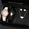 Women's Alloy Pu Strap Quartz Watch With Starfish Pattern And Round Dial