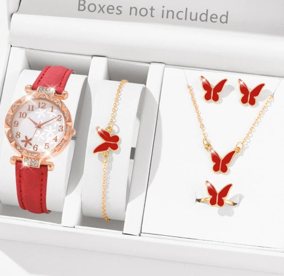 Women's Alloy Pu Strap Quartz Watch With Starfish Pattern And Round Dial