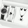 Women's Alloy Pu Strap Quartz Watch With Starfish Pattern And Round Dial