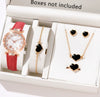 Women's Alloy Pu Strap Quartz Watch With Starfish Pattern And Round Dial