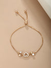Women's Alloy Pull Box Chain Bracelet With Heart And Flower Shapes Electroplated