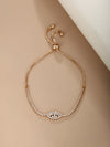 Women's Alloy Pull Box Chain Bracelet With Heart And Flower Shapes Electroplated