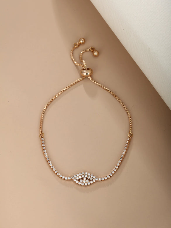 Women's Alloy Pull Box Chain Bracelet With Heart And Flower Shapes Electroplated