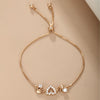 Women's Alloy Pull Box Chain Bracelet With Heart And Flower Shapes Electroplated