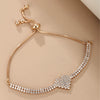 Women's Alloy Pull Box Chain Bracelet With Heart And Flower Shapes Electroplated