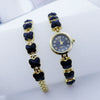 Women's Alloy Quartz Bracelet Watch Set With Round Dial And Fashion Style