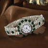 Women's Alloy Quartz Bracelet Watch With Round Dial And Diamondencrusted Fashion Design