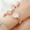 Women's Alloy Quartz Bracelet Watch With Round Dial And Luxury 3Piece Jewelry Watch Combination Suit
