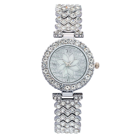 Women's Alloy Quartz Fashion Watch With Round Dial And Stainless Steel Clasp