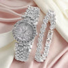 Women's Alloy Quartz Fashion Watch With Round Dial And Stainless Steel Clasp