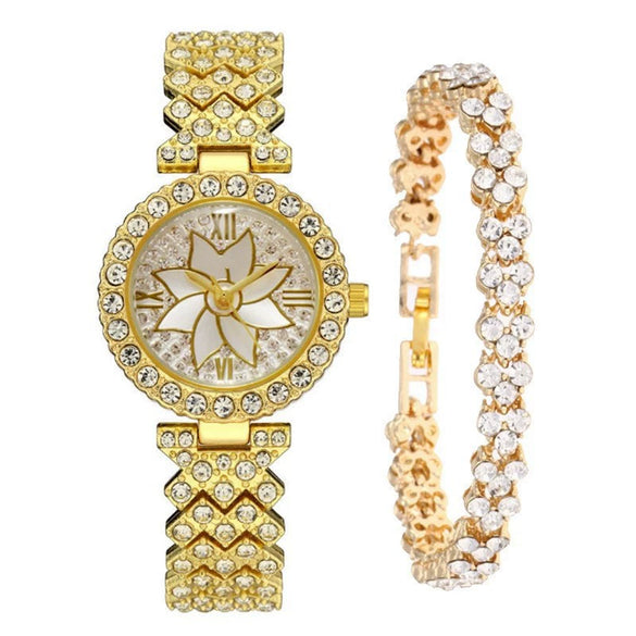 Women's Alloy Quartz Fashion Watch With Round Dial And Stainless Steel Clasp