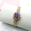 Women's Alloy Quartz Square And Round Bracelet Watch With Diamondencrusted And Fashionable Style