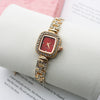 Women's Alloy Quartz Square And Round Bracelet Watch With Diamondencrusted And Fashionable Style
