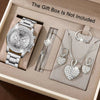 Women's Alloy Quartz Watch And Jewelry Set With Heartshaped And Round Design Casual Style