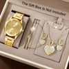 Women's Alloy Quartz Watch And Jewelry Set With Heartshaped And Round Design Casual Style