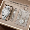 Women's Alloy Quartz Watch And Jewelry Set With Heartshaped And Round Design Casual Style