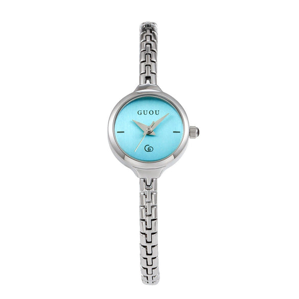Women's Alloy Quartz Watch Round Dial Retro Fashion Style Jewelry Buckle Mineral Reinforced Glass Mirror