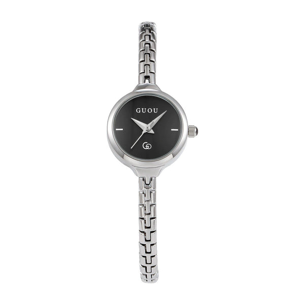 Women's Alloy Quartz Watch Round Dial Retro Fashion Style Jewelry Buckle Mineral Reinforced Glass Mirror