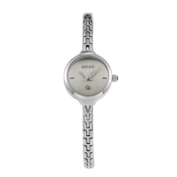 Women's Alloy Quartz Watch Round Dial Retro Fashion Style Jewelry Buckle Mineral Reinforced Glass Mirror