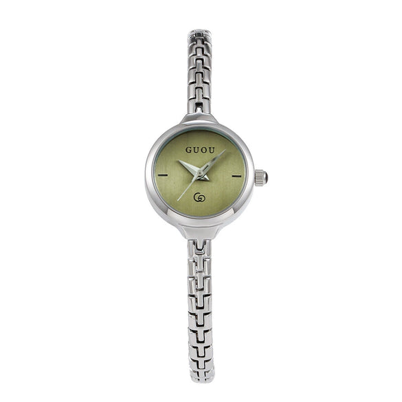 Women's Alloy Quartz Watch Round Dial Retro Fashion Style Jewelry Buckle Mineral Reinforced Glass Mirror
