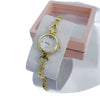 Women's Alloy Quartz Watch Round Dial Stainless Steel Buckle Mineral Reinforced Mirror