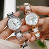 Women's Alloy Quartz Watch With Mineral Strengthened Glass Mirror Round Dial