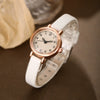 Women's Alloy Quartz Watch With Round Dial And Imitation Leather Strap Fashion Style