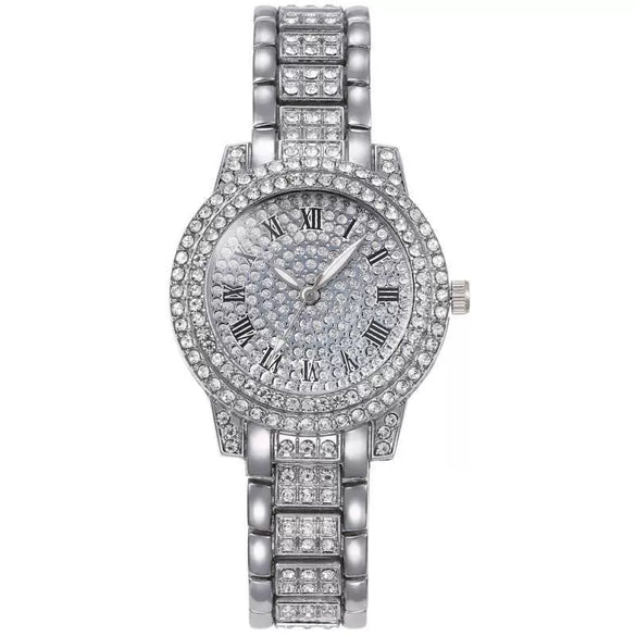 Women's Alloy Quartz Watch With Round Dial And Stainless Steel Clasp Casual Style