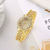Women's Alloy Quartz Watch With Round Dial And Stainless Steel Clasp Casual Style