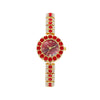 Women's Alloy Quartz Watch With Round Dial Retro Diamondencrusted Light Luxury Style