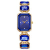 Women's Alloy Rectangle Dial Leisure Watch With Rose Gold Buckle And Full Of Diamonds