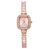 Women's Alloy Rectangular Fashionable Diamondencrusted Zircon Pullout Bracelet Watch