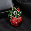 Women's Alloy Red Apple Brooch With Electroplating