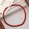 Women's Alloy Red Beaded Pendant Necklace And Bow Tie Earrings Set With Dripping Oil Process