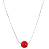 Women's Alloy Red Beaded Pendant Necklace And Bow Tie Earrings Set With Dripping Oil Process