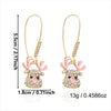 Women's Alloy Reindeer Stud Earrings With Rhinestone Detail Christmas Animal Design Electroplated Finish And Stainless Steel Ear Posts