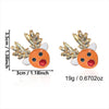Women's Alloy Reindeer Stud Earrings With Rhinestone Detail Christmas Animal Design Electroplated Finish And Stainless Steel Ear Posts