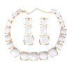 Women's Alloy Resin Jewelry Set With Square Shape And Geometric Style Snake Bone Chain Diamond Design