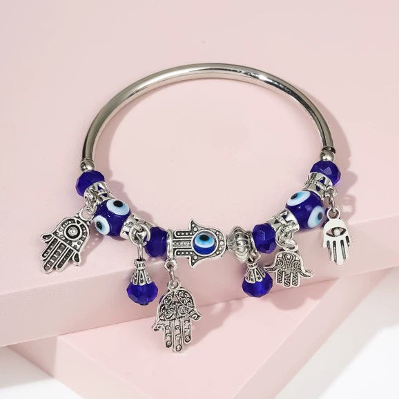 Women's Alloy Resin Minimalist Cartoon Characters Palm Devil's Eye Bracelet