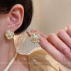 Women's Alloy Retro Minimalist Golden Flower Electroplated Earrings
