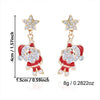 Women's Alloy Rhinestone Asymmetric Drop Earrings With Electroplated Goblet Design And Stainless Steel Posts For Christmas Style