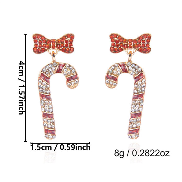 Women's Alloy Rhinestone Asymmetric Drop Earrings With Electroplated Goblet Design And Stainless Steel Posts For Christmas Style