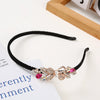 Women's Alloy Rhinestone Bow Pearl Crystal Flannel Hair Band Hairpin Jewelry Electroplated