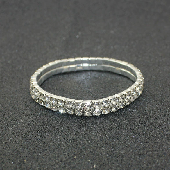 Women’s Alloy Rhinestone Bracelet Set Geometric Drop Shaped Multi Layer Elastic Single Row Diamond Look Bracelets